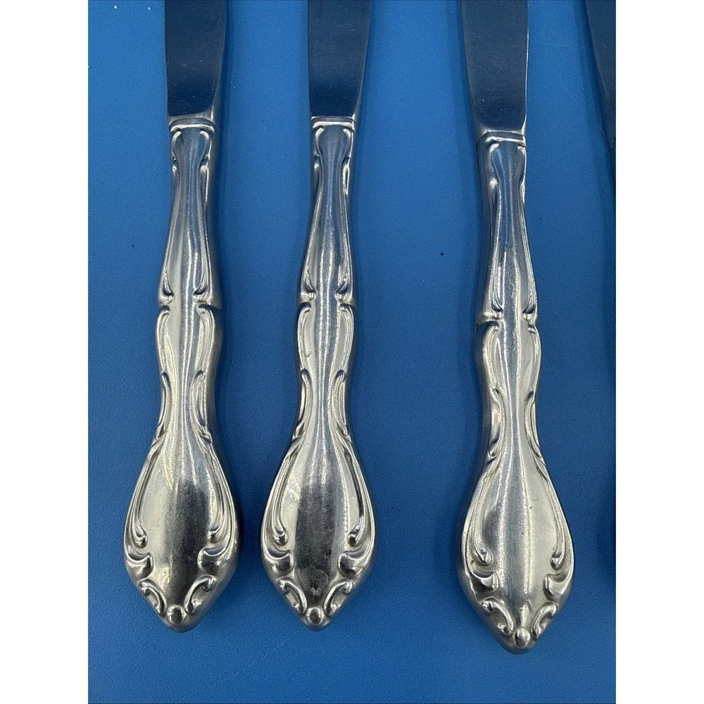 Oneida Cantata Dinner Knives Stainless Steel Glossy Lot Of 5